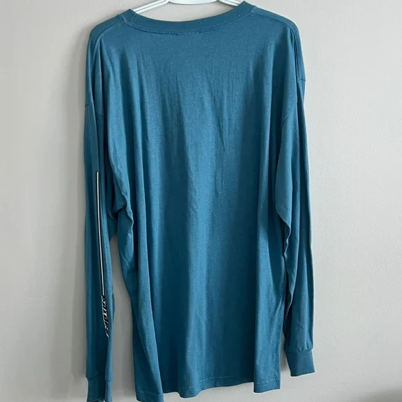 vintage Y2K adidas long sleeve blue shirt 100% cotton - Picture 3 of 5